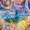 Galaxy Inspired Mosaic Repeating Pattern Royalty Free Stock Photo