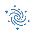 Galaxy, milky way, universe icon. Blue color design