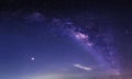 Galaxy milkyway in night sky background Royalty Free Stock Photo