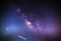 Galaxy milkyway in night sky background Royalty Free Stock Photo