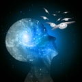 Galaxy mind time flies Royalty Free Stock Photo