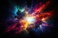 Galaxy and nebula. Abstract space background. 3D rendering, A color burst symbolizing a supernova explosion, AI Generated Royalty Free Stock Photo