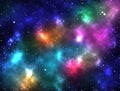Galaxy nebula colorful with shining stars