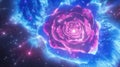 Galaxy Rose. Cosmos Flower in Space. Surreal. Colorful Background wallpaper. Royalty Free Stock Photo