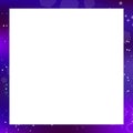 Galaxy square photo frame on white background with copy space Royalty Free Stock Photo