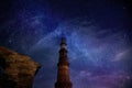 Galaxy stars in sky at Qutub Minar New Delhi India Royalty Free Stock Photo