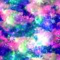 Galaxy Unicorn Explosion Print with Moon and Stars