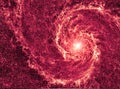 Galaxy in the universe closeup. Space swirl background. Spiral galaxy in deep cosmos by Hubble Telescope photo. Big star in