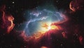 The galaxy was formed after the explosion of a large star. The birth of a new space system.