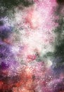 Galaxy watercolor illustrationbright red violet