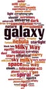 Galaxy word cloud Royalty Free Stock Photo