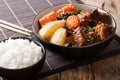 Galbi jjim or Kalbi Jim - Korean Braised Beef Short Ribs with ri Royalty Free Stock Photo