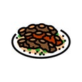 galbi ribs korean cuisine color icon vector illustration Royalty Free Stock Photo