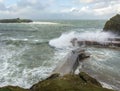 Gale Force Winds, Mullion Cove, Cornwall Royalty Free Stock Photo