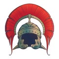 Galea. Roman Imperial helmet with crest tipically worn by centurion. Front view. Royalty Free Stock Photo