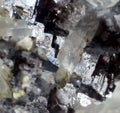 Galena crystals among terminated quartz crystals