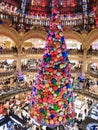 Galeries Lafayette Christmas tree Royalty Free Stock Photo