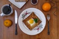 Galette sarrasin, buckwheat crepe, with ham cheese and egg, french brittany cuisine Royalty Free Stock Photo