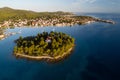 Galevac islet and Preko town, Ugljan island, Croatia