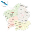 Galicia administrative and political vector map, spain