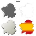 Galicia blank detailed outline map set