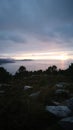 Galicia Spain viewer balcony sea sunset natuur Royalty Free Stock Photo