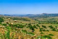 Galilee landscape, with mount Arbel and the Golan Heights