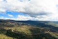 Galilee mountains landscape and small village on the hill, serpentine of roads