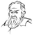 Galileo Galilei modern vector drawing Royalty Free Stock Photo