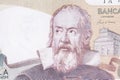 Galileo Galilei Portrait from Italy 2000 lira 1983 Banknotes. Royalty Free Stock Photo