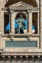 Galileo Galilei statue on the facade of the National Library of