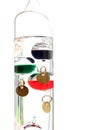 Galileo thermometer with glass balls isolated on white showing t Royalty Free Stock Photo