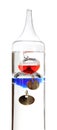 Galileo thermometer on the white Royalty Free Stock Photo