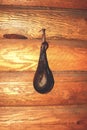 Gall bladder of a bear while drying on a log wall