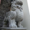 The gallant lion dragon statue