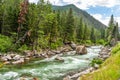 The Gallatin River Flowing Through the Mountains of Montana
