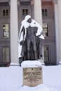 Gallatin Statue Snow US Treasury Washington DC