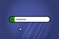 Gallbladder - search engine, search bar with blue background