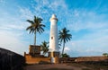 Galle Dutch Fort lighthouse in Sri Lanka Royalty Free Stock Photo