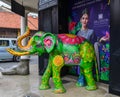 Colorful wooden elephant handmade