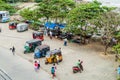 GALLE, SRI LANKA - JULY 12, 2016: Tuk tuks on a street in Gall Royalty Free Stock Photo