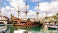 Galleon moored at port Royalty Free Stock Photo