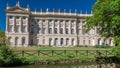 Galleria d'Arte Moderna timelapse in Milan, Italy, View from Giardini Di Villa Reale Comunale. Royalty Free Stock Photo