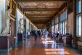 Galleria degli Uffizi, Florence, Italy - July 04, 2019: Visit to the Galleria degli Uffizi palace located in Florence, Italy