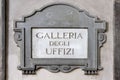 Galleria degli Uffizi, street plate in Florence