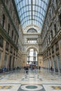 Busy shopping mall Galleria Umberto I, Naples, Itali.