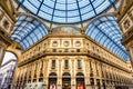 The Galleria Vittorio Emanuele II glazed shopping arcade in Milan, Italy Royalty Free Stock Photo