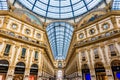 The Galleria Vittorio Emanuele II glazed shopping arcade in Milan, Italy Royalty Free Stock Photo