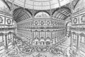 Galleria Vittorio Emanuele II in Milan, Italy - Sketch effect