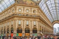 Galleria Vittorio Emanuele II in Milan, view to the Prada shop Royalty Free Stock Photo